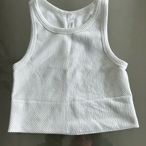 Nikibiki High Neck Chevron Crop Tank Top